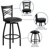 image:imageFlash Furniture 2 Pack HERCULES Series Black X Back Swivel Metal Barstool  Black Vinyl SeatBlack Vinyl SeatBlack Metal Frame