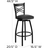 image:imageFlash Furniture 2 Pack HERCULES Series Black X Back Swivel Metal Barstool  Black Vinyl SeatBlack Vinyl SeatBlack Metal Frame