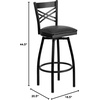 image:imageFlash Furniture 2 Pack HERCULES Series Black X Back Swivel Metal Barstool  Black Vinyl SeatBlack Vinyl SeatBlack Metal Frame