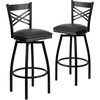 image:imageFlash Furniture 2 Pack HERCULES Series Black X Back Swivel Metal Barstool  Black Vinyl SeatBlack Vinyl SeatBlack Metal Frame