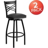 image:imageFlash Furniture 2 Pack HERCULES Series Black X Back Swivel Metal Barstool  Black Vinyl SeatBlack Vinyl SeatBlack Metal Frame
