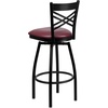 image:imageFlash Furniture 2 Pack HERCULES Series Black X Back Swivel Metal Barstool  Black Vinyl SeatBurgundy Vinyl SeatBlack Metal Frame