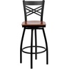 image:imageFlash Furniture 2 Pack HERCULES Series Black X Back Swivel Metal Barstool  Black Vinyl SeatCherry Wood SeatBlack Metal Frame