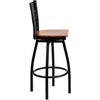 image:imageFlash Furniture 2 Pack HERCULES Series Black X Back Swivel Metal Barstool  Black Vinyl SeatCherry Wood SeatBlack Metal Frame