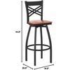 image:imageFlash Furniture 2 Pack HERCULES Series Black X Back Swivel Metal Barstool  Black Vinyl SeatCherry Wood SeatBlack Metal Frame