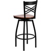 image:imageFlash Furniture 2 Pack HERCULES Series Black X Back Swivel Metal Barstool  Black Vinyl SeatCherry Wood SeatBlack Metal Frame