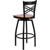 image:imageFlash Furniture 2 Pack HERCULES Series Black X Back Swivel Metal Barstool  Black Vinyl SeatCherry Wood SeatBlack Metal Frame