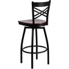 image:imageFlash Furniture 2 Pack HERCULES Series Black X Back Swivel Metal Barstool  Black Vinyl SeatMahogany Wood SeatBlack Metal Frame