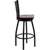 image:imageFlash Furniture 2 Pack HERCULES Series Black X Back Swivel Metal Barstool  Black Vinyl SeatMahogany Wood SeatBlack Metal Frame