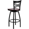 image:imageFlash Furniture 2 Pack HERCULES Series Black X Back Swivel Metal Barstool  Black Vinyl SeatMahogany Wood SeatBlack Metal Frame
