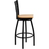 image:imageFlash Furniture 2 Pack HERCULES Series Black X Back Swivel Metal Barstool  Black Vinyl SeatNatural Wood SeatBlack Metal Frame
