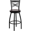 image:imageFlash Furniture 2 Pack HERCULES Series Black X Back Swivel Metal Barstool  Black Vinyl SeatWalnut Wood SeatBlack Metal Frame