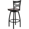 image:imageFlash Furniture 2 Pack HERCULES Series Black X Back Swivel Metal Barstool  Black Vinyl SeatWalnut Wood SeatBlack Metal Frame