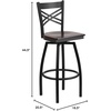 image:imageFlash Furniture 2 Pack HERCULES Series Black X Back Swivel Metal Barstool  Black Vinyl SeatWalnut Wood SeatBlack Metal Frame