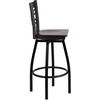 image:imageFlash Furniture 2 Pack HERCULES Series Black X Back Swivel Metal Barstool  Black Vinyl SeatWalnut Wood SeatBlack Metal Frame