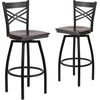 image:imageFlash Furniture 2 Pack HERCULES Series Black X Back Swivel Metal Barstool  Black Vinyl SeatWalnut Wood SeatBlack Metal Frame