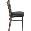 image:imageFlash Furniture 2 Pack HERCULES Series Clear Coated Ladder Back Metal Restaurant Chair  Natural Wood SeatBlack Vinyl SeatClear Coated Metal Frame