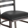 image:imageFlash Furniture 2 Pack HERCULES Series Clear Coated Ladder Back Metal Restaurant Chair  Natural Wood SeatBlack Vinyl SeatClear Coated Metal Frame