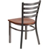 image:imageFlash Furniture 2 Pack HERCULES Series Clear Coated Ladder Back Metal Restaurant Chair  Natural Wood SeatCherry Wood SeatClear Coated Metal Frame