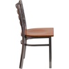 image:imageFlash Furniture 2 Pack HERCULES Series Clear Coated Ladder Back Metal Restaurant Chair  Natural Wood SeatCherry Wood SeatClear Coated Metal Frame