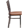 image:imageFlash Furniture 2 Pack HERCULES Series Clear Coated Ladder Back Metal Restaurant Chair  Natural Wood SeatCherry Wood SeatClear Coated Metal Frame