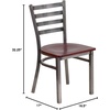 image:imageFlash Furniture 2 Pack HERCULES Series Clear Coated Ladder Back Metal Restaurant Chair  Natural Wood SeatMahogany Wood SeatClear Coated Metal Frame