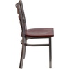 image:imageFlash Furniture 2 Pack HERCULES Series Clear Coated Ladder Back Metal Restaurant Chair  Natural Wood SeatMahogany Wood SeatClear Coated Metal Frame