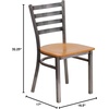 image:imageFlash Furniture 2 Pack HERCULES Series Clear Coated Ladder Back Metal Restaurant Chair  Natural Wood SeatNatural Wood SeatClear Coated Metal Frame