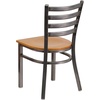 image:imageFlash Furniture 2 Pack HERCULES Series Clear Coated Ladder Back Metal Restaurant Chair  Natural Wood SeatNatural Wood SeatClear Coated Metal Frame