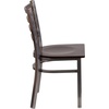 image:imageFlash Furniture 2 Pack HERCULES Series Clear Coated Ladder Back Metal Restaurant Chair  Natural Wood SeatWalnut Wood SeatClear Coated Metal Frame