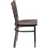 image:imageFlash Furniture 2 Pack HERCULES Series Clear Coated Ladder Back Metal Restaurant Chair  Natural Wood SeatWalnut Wood SeatClear Coated Metal Frame