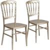 image:imageFlash Furniture 2 Pack HERCULES Series White Resin Stacking Napoleon ChairGold