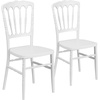 image:imageFlash Furniture 2 Pack HERCULES Series White Resin Stacking Napoleon ChairWhite