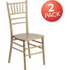 image:imageFlash Furniture 2 Pack HERCULES Series White Wood Chiavari ChairGold