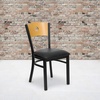 image:imageFlash Furniture 2 Pk HERCULES Series Black Circle Back Metal Restaurant Chair  Natural Wood Back amp SeatNatural Wood BackBlack Vinyl SeatBlack Metal Frame