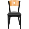image:imageFlash Furniture 2 Pk HERCULES Series Black Circle Back Metal Restaurant Chair  Natural Wood Back amp SeatNatural Wood BackBlack Vinyl SeatBlack Metal Frame