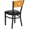 image:imageFlash Furniture 2 Pk HERCULES Series Black Circle Back Metal Restaurant Chair  Natural Wood Back amp SeatNatural Wood BackBlack Vinyl SeatBlack Metal Frame