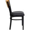 image:imageFlash Furniture 2 Pk HERCULES Series Black Circle Back Metal Restaurant Chair  Natural Wood Back amp SeatNatural Wood BackBlack Vinyl SeatBlack Metal Frame