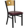 image:imageFlash Furniture 2 Pk HERCULES Series Black Circle Back Metal Restaurant Chair  Natural Wood Back amp SeatNatural Wood BackBurgundy Vinyl SeatBlack Metal Frame
