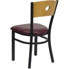image:imageFlash Furniture 2 Pk HERCULES Series Black Circle Back Metal Restaurant Chair  Natural Wood Back amp SeatNatural Wood BackBurgundy Vinyl SeatBlack Metal Frame