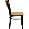 image:imageFlash Furniture 2 Pk HERCULES Series Black Circle Back Metal Restaurant Chair  Natural Wood Back amp SeatNatural Wood BackNatural Wood SeatBlack Metal Frame