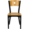 image:imageFlash Furniture 2 Pk HERCULES Series Black Circle Back Metal Restaurant Chair  Natural Wood Back amp SeatNatural Wood BackNatural Wood SeatBlack Metal Frame