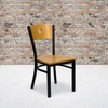 image:imageFlash Furniture 2 Pk HERCULES Series Black Circle Back Metal Restaurant Chair  Natural Wood Back amp SeatNatural Wood BackNatural Wood SeatBlack Metal Frame