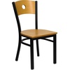 image:imageFlash Furniture 2 Pk HERCULES Series Black Circle Back Metal Restaurant Chair  Natural Wood Back amp SeatNatural Wood BackNatural Wood SeatBlack Metal Frame
