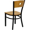 image:imageFlash Furniture 2 Pk HERCULES Series Black Circle Back Metal Restaurant Chair  Natural Wood Back amp SeatNatural Wood BackNatural Wood SeatBlack Metal Frame