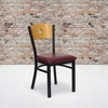 image:imageFlash Furniture 2 Pk HERCULES Series Black Circle Back Metal Restaurant Chair  Natural Wood Back amp Seatred