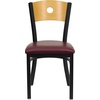 image:imageFlash Furniture 2 Pk HERCULES Series Black Circle Back Metal Restaurant Chair  Natural Wood Back amp Seatred