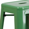 image:imageFlash Furniture 30 Inch Ht Backless Green Metal IndoorOutdoor Barstool Square Seat