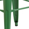 image:imageFlash Furniture 30 Inch Ht Backless Green Metal IndoorOutdoor Barstool Square Seat
