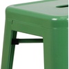 image:imageFlash Furniture 30 Inch Ht Backless Green Metal IndoorOutdoor Barstool Square Seat
